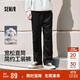 森馬（Semir）休閑褲男工裝褲寬松直筒褲子秋季戶(hù)外長(cháng)褲純棉松緊腰101524127112