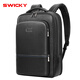 SWICKY雙肩包PU商務(wù)背包男士透氣抑菌里布筆記本電腦包 黑色大號【可放16英寸電腦】