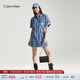 Calvin Klein小眾單肩包禮物荔枝紋包包金屬搭扣鏈條翻蓋CK女包斜挎包DH2806 UB1-太空黑 OS