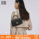 HR赫蓮娜女包頭層牛皮手提包女小包菱格包女士手拎包生日禮物 黑色
