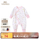 英氏（YEEHOO）【商場(chǎng)同款】嬰兒衣服連體衣男女寶寶春夏連體衣賽柔絲哈衣 晶粉YLHAJ01030A 36cm 59CM