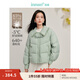 茵曼（INMAN）新中式毛邊翻領(lǐng)羽絨服2024冬女裝新款中國結(jié)釘珠寬松厚暖外套 雅綠色 M