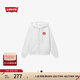 Levi's李維斯女士時(shí)尚休閑抽繩寬松慵懶隨性連帽刺繡衛(wèi)衣美式外套 白色 A9416-0000 S