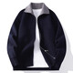 倉石一樹(shù)潮流美式復古開(kāi)衫毛衣男秋冬寬松休閑翻領(lǐng)針織衫夾克外套 藏青色 2XL 145-160斤
