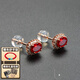 她世代鴿血紅紅寶石(充填)耳釘18K金鑲彩寶耳環(huán)附證書(shū) 1克拉 一對4*6MM(863909)