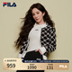 FILA 楊冪同款|斐樂(lè )官方女士編織外套2025春新款時(shí)尚休閑拼色毛衣開(kāi)衫 正黑色-BK S （160/80A/S）