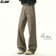 CLOR純棉美式復古休閑褲男春秋款cleanfit寬松直筒微喇褲CL101棕色XL