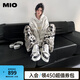 MIO【宋亞軒同款】米奧小白休閑鞋厚底板鞋運(yùn)動(dòng)情侶溶解女鞋男老爹鞋 黑白/藍(lán)色 （賀峻霖同款） 38