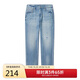 卡賓四面彈萊卡牛仔褲25春季破洞長(cháng)褲時(shí)尚休閑 天藍色  30/175/78A/L