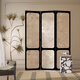 法式復古屏風(fēng)隔斷客廳沙發(fā)背景可折疊移動(dòng)遮擋臥室牡丹花朵折屏 （三扇）無(wú)框夾板-A款-40*180CM