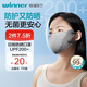 穩健一次性防曬口罩滅菌級UPF200+防紫外線(xiàn)棉里層次拋防曬口罩7只灰色