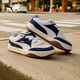 彪馬（PUMA）面包鞋|復古滑板鞋男女新款春季休閑板鞋PARK 400497 暖白-白-藏青色-09 42