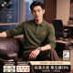 比華利保羅【精梳棉】2025秋冬季新款男士休閑長(cháng)袖polo衫T恤255112808 軍綠色 S