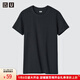 優(yōu)衣庫合作款女裝大師T圓領(lǐng)T恤短袖正肩素色白T474404 09 黑色 L /160/88A