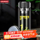 格亞（GEYA）雙層玻璃杯男士茶杯 高檔商務(wù)水晶杯玻璃水杯男泡茶杯定制杯子