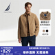 諾帝卡（NAUTICA）【單件直降】春夏新款經(jīng)典簡約挺闊有型翻領(lǐng)薄外套夾克男JO4306 深卡其2BB S