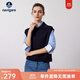 Navigare意大利小帆船無(wú)袖毛衣女春秋季寬松舒適保暖羊毛衫通勤針織背心女 海軍藍 XL