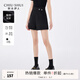 秋水伊人氣質(zhì)百搭高腰休閑褲2025年春秋新款女通勤風(fēng)簡約A型短褲 黑色 S