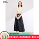 百圖betu女裝春夏新款襯衫優(yōu)雅國潮短袖襯衫新中式小衫女2403T52 淺杏色 L
