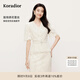 珂萊蒂爾2025年夏季新款法式蕾絲上衣女V領(lǐng)修身顯瘦優(yōu)雅氣質(zhì)小衫 淡青黃 XL
