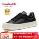 楓葉（leaveland）板鞋男秋冬新品頭層牛皮透氣輕奢經(jīng)典男士休閑鞋厚底增高鞋子男 黑色（皮鞋碼） 41 (255mm)