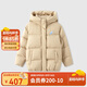 亞瑟士（asics）童裝女童三防羽絨服冬季2024年寬松泡泡袖面包服外套334241074003