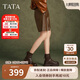 他她（TATA）軟糖靴厚底彈力瘦瘦靴2024冬CFK01DZ4 黑色 37