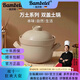 Bambetel班貝特日式土砂鍋家用燉湯鍋煲仔飯耐高溫干燒不裂燃氣專(zhuān)用砂鍋 雙蓋高鍋-摩卡（贈防燙墊防燙鍋帽） 3L