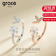 Grace Girl925銀蝴蝶戒指女開(kāi)口時(shí)尚小眾設計ins潮簡(jiǎn)約食指戒送女友生日禮物 銀色-蝴蝶戒指(活口戒)+品牌禮盒