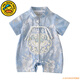 G.DUCKKIDS嬰兒衣服夏季男寶寶周歲禮服中式夏裝薄款連體哈衣滿(mǎn)月百日宴服裝 藍色 66cm 66建議1-3個(gè)月7斤-12斤
