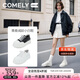 康莉（COMELY）商場(chǎng)同款厚底板鞋女25年春圓頭增高小白鞋休閑鞋 黑色-4.5cm 37 