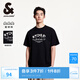 杰克·瓊斯（JACK&JONES）25年衣服男裝純棉短袖t恤男士春夏季寬松潮流字母高端白色半袖 E40黑色 常規(guī) M