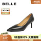 百麗（Belle）高跟鞋女細(xì)跟商場(chǎng)同款氣質(zhì)單鞋婚鞋A5T1DAQ4 黑色-皮面 37 (235mm)
