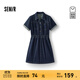 森馬（Semir）森柔牛仔|商場(chǎng)同款牛仔連衣裙女工裝風(fēng)2025新款夏季收腰短裙 牛仔深藍88301 S