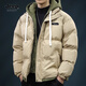 JEEP SPIRIT吉普棉服外套男假兩件新款2025秋冬季棉衣潮流百搭學(xué)院風(fēng)羽絨棉面 深卡其 XL （150-170斤）