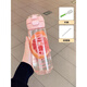 樂(lè )扣樂(lè )扣（locknlock）水杯女生高顏值雙飲隨手杯兒童學(xué)生通用塑料杯男生帶吸管運動(dòng)水壺 淺粉色650ml 送杯刷+吸管刷