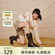 TOOMANYSHOES吳昕同款顯瘦美拉德堆堆靴女 秋日記憶 （圓頭款）棕色 39
