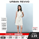 UR2025春季新款女裝時(shí)尚氣質(zhì)褶皺收腰短款連衣裙UYY750029 米白 M