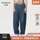 幻走（MOVEUP）2024春季新款.FUN系列純棉洗水繡花設(shè)計(jì)師牛仔直筒褲女 牛仔藍(lán) S