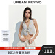 UR2025春季新款女裝民族風(fēng)花朵肌理多系帶無(wú)袖馬甲UYL150015 天藍條紋 M
