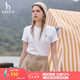 哈吉斯（HAZZYS）女裝 夏款女士休閑運(yùn)動(dòng)風(fēng)圓領(lǐng)T恤衫女ASTSE0BBX53 白色WT XL 170/92A 42