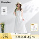 朵以（Duoyi）2025夏季新款度假風(fēng)文藝簡(jiǎn)約綁帶白色連衣裙吊帶裙寬松中長(zhǎng)裙 梔子白 L