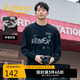 卡賓英文創(chuàng)新設(shè)計(jì)長(zhǎng)袖T桖25春夏材料燙貼工藝 煤黑色01 L/50/175 