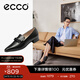 愛步（ECCO）穆勒鞋女 尖頭單鞋淺口粗跟皮鞋 型塑214243 黑色21424301001（羊皮革） 38