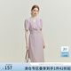 范思藍(lán)恩夏季法式氣質(zhì)V領(lǐng)連衣裙女夏季新款收腰顯瘦裙子優(yōu)雅清新穿搭 薄霧粉 XS
