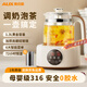 奧克斯（AUX）養生壺玻璃壺體全自動(dòng)調奶器辦公室多功能花茶壺恒溫壺電熱水壺煮茶壺316不銹鋼底盤(pán) 1.3L 茶漏款【316母嬰級|加厚防爆】