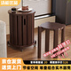 湯能優(yōu)品實(shí)木凳子可疊放家用疊疊凳四合一組合圓凳餐桌椅子客廳板凳小椅子 【疊疊凳】胡桃色-四把-無(wú)滑輪款