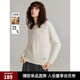 ELLE綿羊毛山羊絨寬松圓領(lǐng)毛衣女2024冬裝新款休閑簡約毛針織衫 白色 M