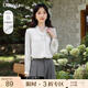 朵以（Duoyi）2025秋季新款新中式國風(fēng)復古氣質(zhì)優(yōu)雅盤(pán)扣顯瘦長(cháng)袖套頭襯衫 灰色 S