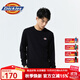 dickies圓領(lǐng)長(cháng)袖T恤男士經(jīng)典三色logo秋季寬松純色休閑舒適美式上衣 黑色 M